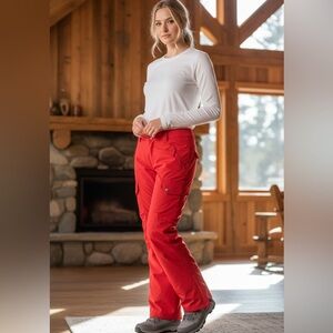 Burton women’s Vibrant Red ski pants, size medium